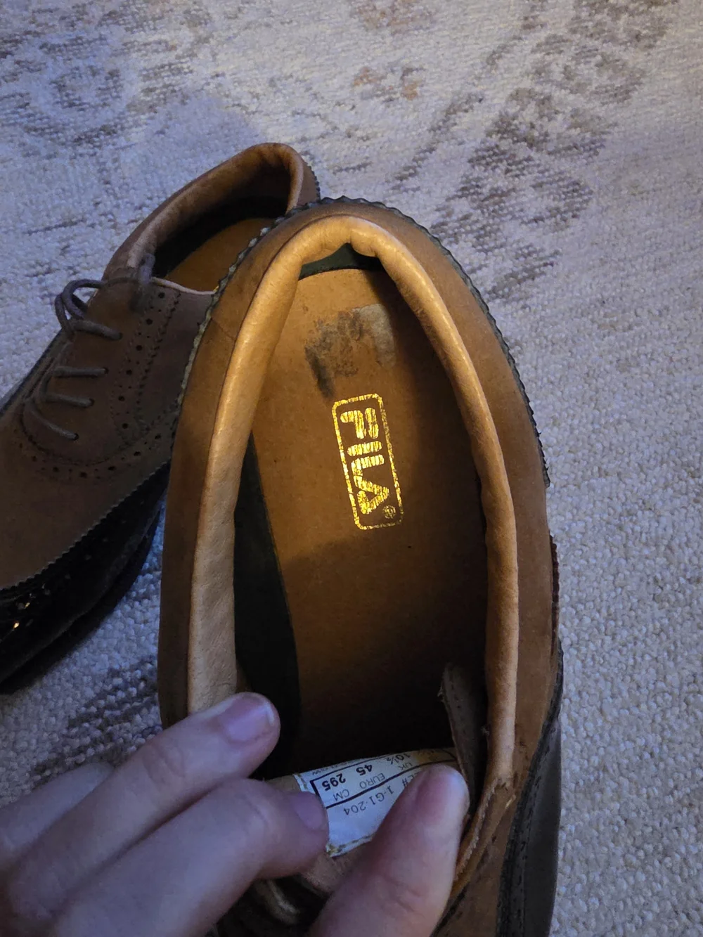FILA Two-Tone Brown Suede and Black Patent Wingtip Oxford Golf Shoes
